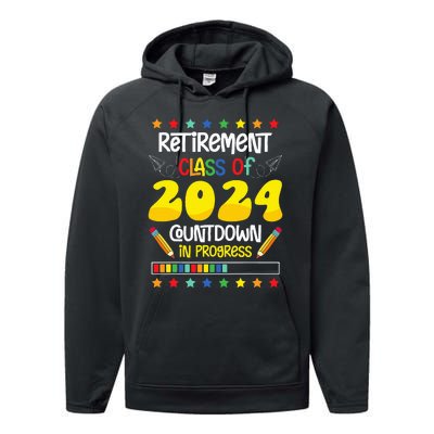 Retirement Class Of 2024 Countdown In Progress Funny Teacher Performance Fleece Hoodie