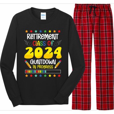 Retirement Class Of 2024 Countdown In Progress Funny Teacher Long Sleeve Pajama Set