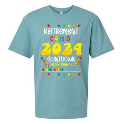 Retirement Class Of 2024 Countdown In Progress Funny Teacher Sueded Cloud Jersey T-Shirt