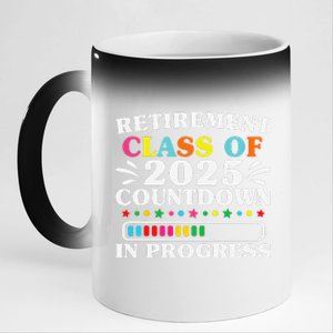 Retirement Class Of 2025 Countdown In Progress Funny Retired 11oz Black Color Changing Mug