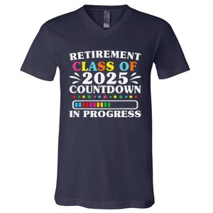 Retirement Class Of 2025 Countdown In Progress Funny Retired V-Neck T-Shirt