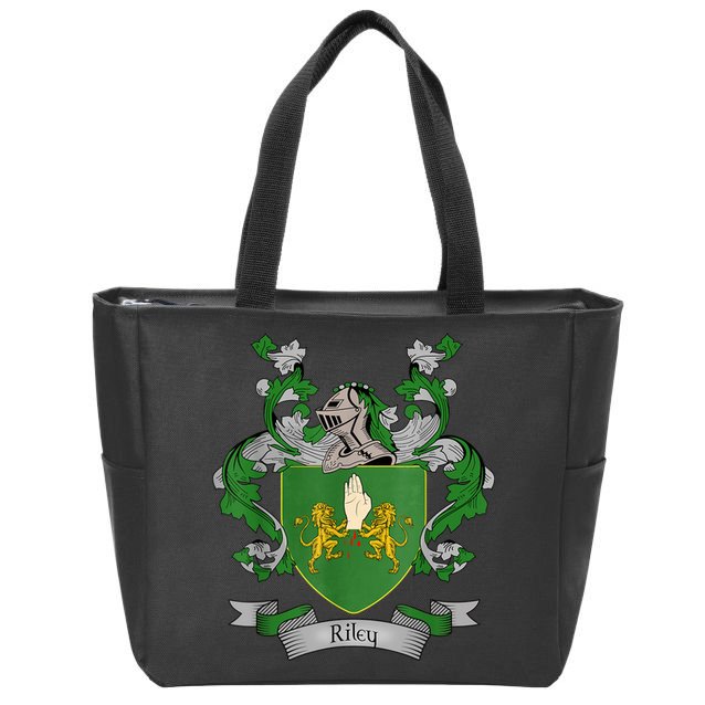 Riley Coat Of Arms Riley Surname Family Crest Zip Tote Bag