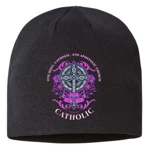 Roman Catholic One Holy Apostolic Cross Gift Sustainable Beanie