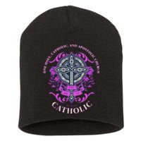 Roman Catholic One Holy Apostolic Cross Gift Short Acrylic Beanie