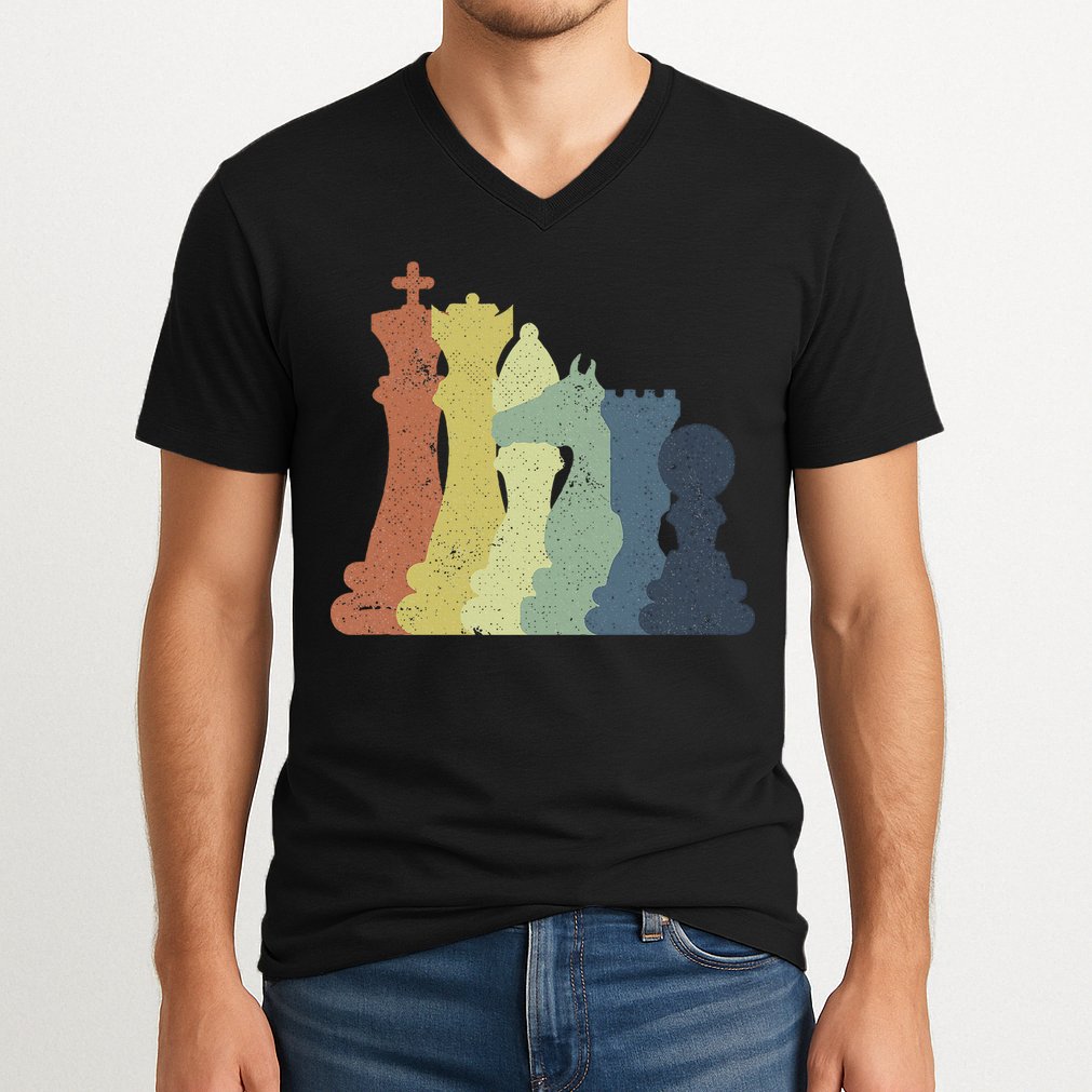 Retro Chess Outfit Chess Player V-Neck T-Shirt