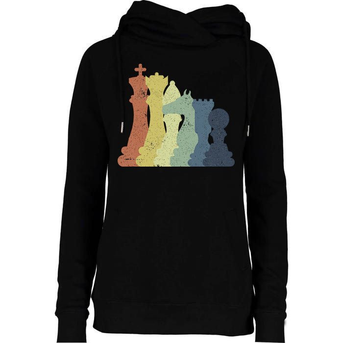 Retro Chess Outfit Chess Player Womens Funnel Neck Pullover Hood