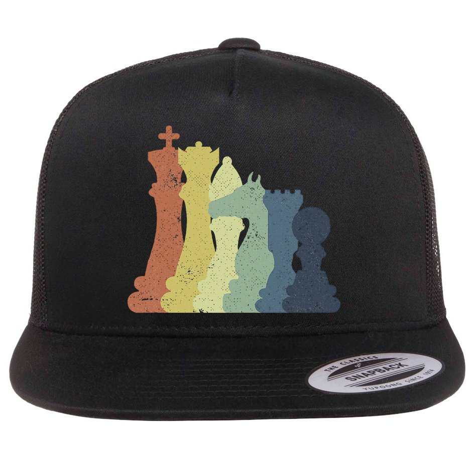 Retro Chess Outfit Chess Player Flat Bill Trucker Hat