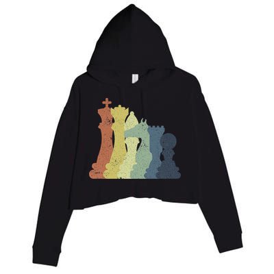 Retro Chess Outfit Chess Player Crop Fleece Hoodie