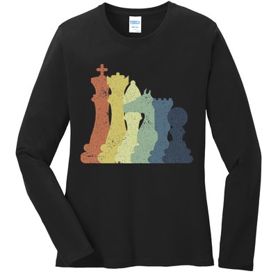 Retro Chess Outfit Chess Player Ladies Long Sleeve Shirt