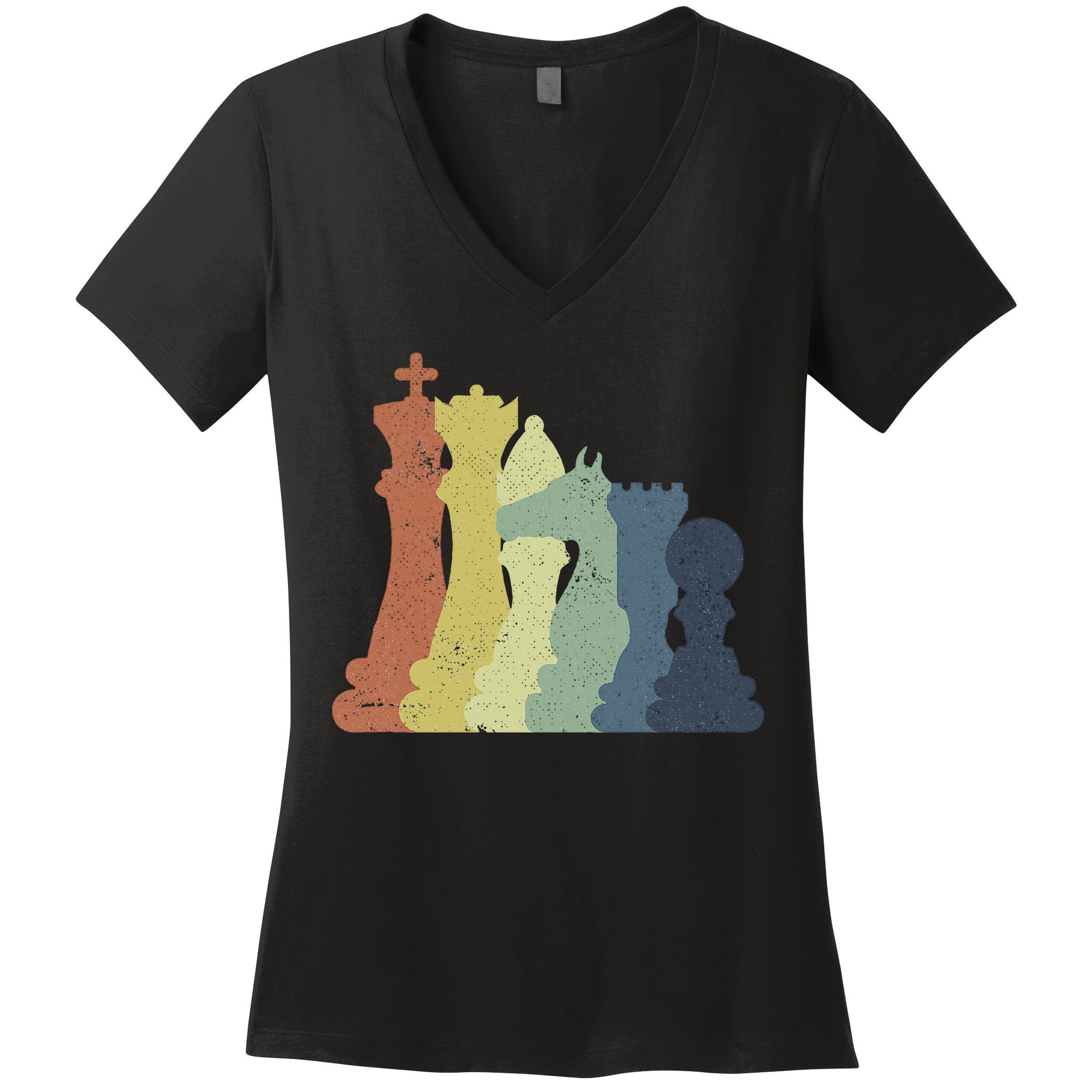 Retro Chess Outfit Chess Player Women's V-Neck T-Shirt