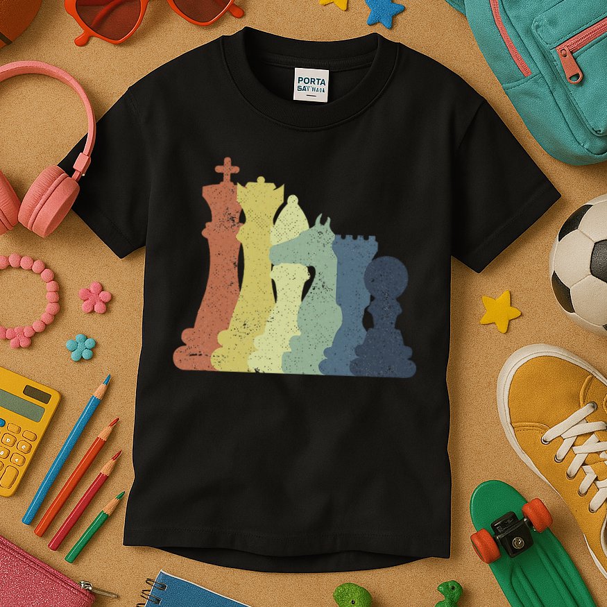Retro Chess Outfit Chess Player Kids T-Shirt