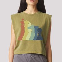 Retro Chess Outfit Chess Player Garment-Dyed Women's Muscle Tee