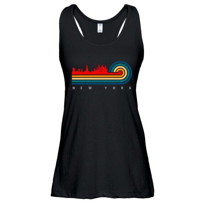 Retro City Of New York Ladies Essential Flowy Tank