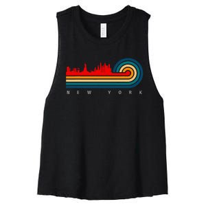 Retro City Of New York Women's Racerback Cropped Tank