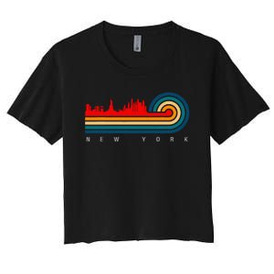 Retro City Of New York Women's Crop Top Tee