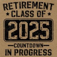 Retirement Class Of 2025 Countdown In Progress Cotton Canvas Backpack