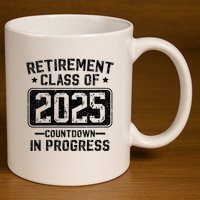 Retirement Class Of 2025 Countdown In Progress 11oz C Handle Ceramic Mug