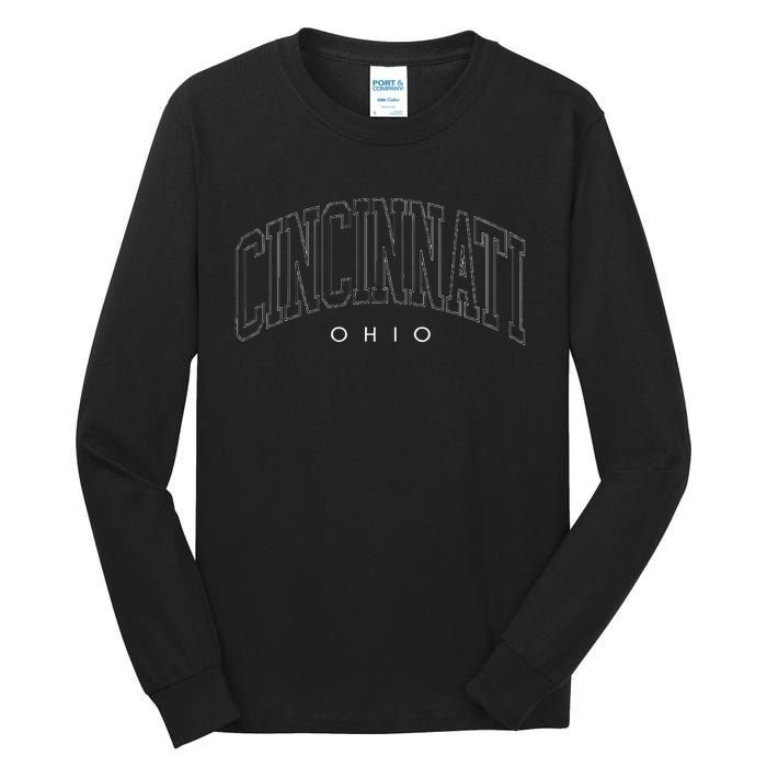 Retro Cincinnati Ohio Vintage Souvenir Throwback Classic Tall Long Sleeve T-Shirt