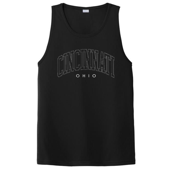 Retro Cincinnati Ohio Vintage Souvenir Throwback Classic PosiCharge Competitor Tank