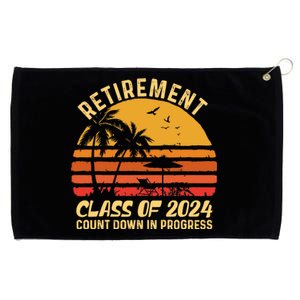 Retirement Class Of 2024 Count Down Progress Retired Teacher Grommeted Golf Towel