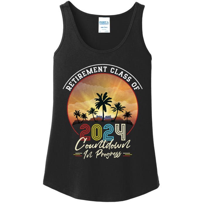 Retiret Class Of 2024 Countdown In Progress Vintage Ladies Essential Tank