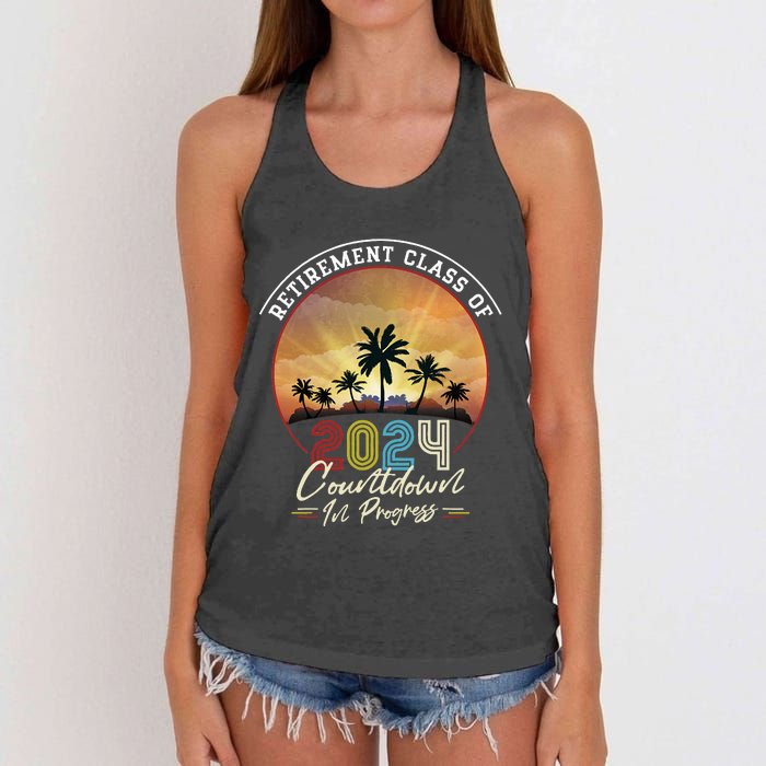 Retiret Class Of 2024 Countdown In Progress Vintage Women's Knotted Racerback Tank