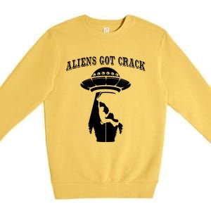 Rock Climbing Outdoors Sport Space Aliens Premium Crewneck Sweatshirt