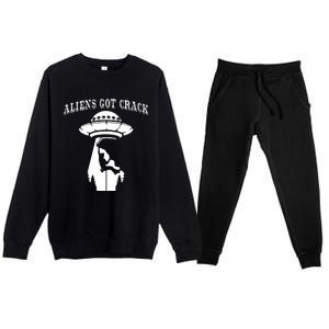 Rock Climbing Outdoors Sport Space Aliens Premium Crewneck Sweatsuit Set