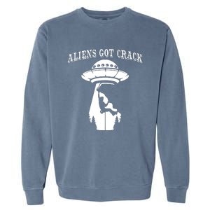 Rock Climbing Outdoors Sport Space Aliens Garment-Dyed Sweatshirt