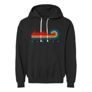 Retro City of Denver Colorado Garment-Dyed Fleece Hoodie