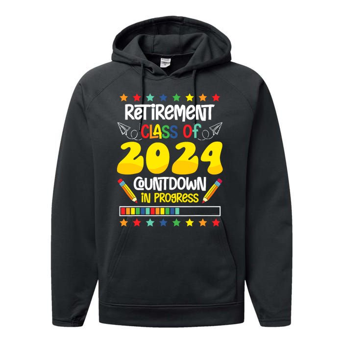 Retirement Class Of 2024 Countdown In Progress Funny Teacher Performance Fleece Hoodie