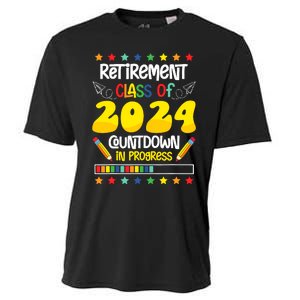 Retirement Class Of 2024 Countdown In Progress Funny Teacher Cooling Performance Crew T-Shirt