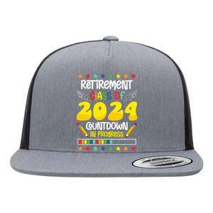 Retirement Class Of 2024 Countdown In Progress Funny Teacher Flat Bill Trucker Hat