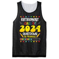 Retirement Class Of 2024 Countdown In Progress Funny Teacher Mesh Reversible Basketball Jersey Tank