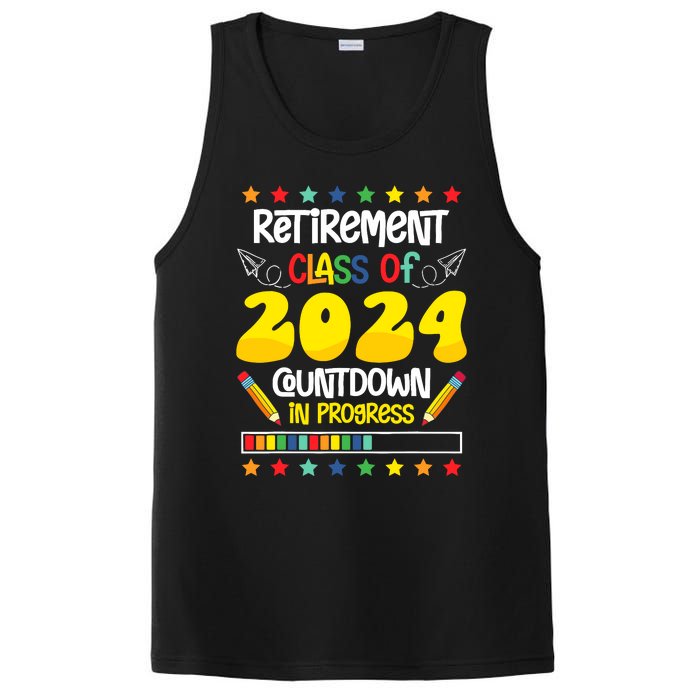 Retirement Class Of 2024 Countdown In Progress Funny Teacher PosiCharge Competitor Tank