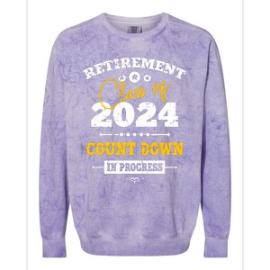 Retirement Class Of 2024 Count Down Funny Retiring Teacher Colorblast Crewneck Sweatshirt