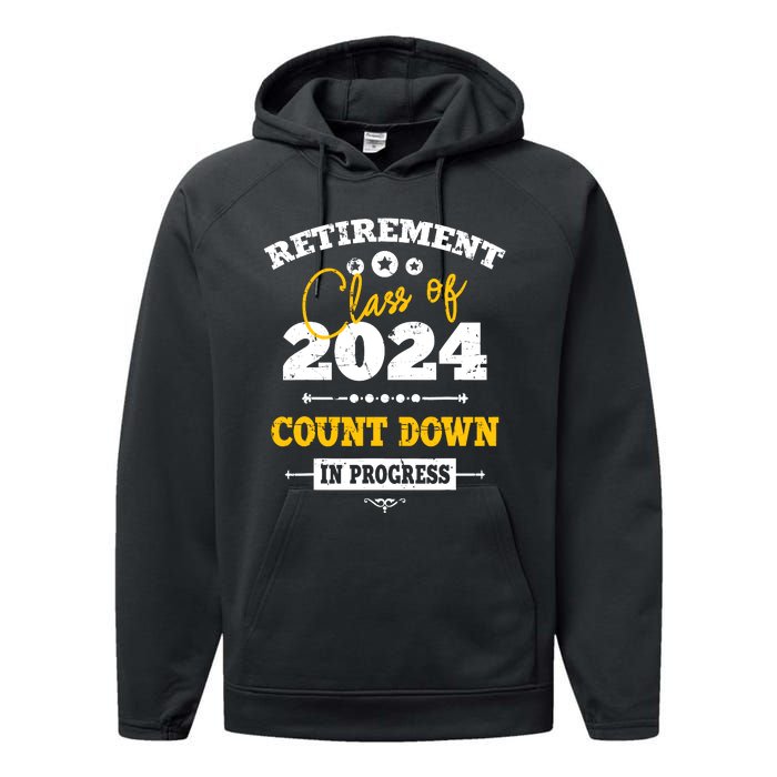 Retirement Class Of 2024 Count Down Funny Retiring Teacher Performance Fleece Hoodie