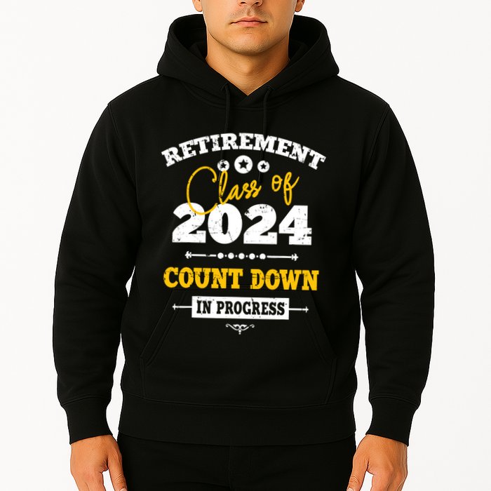 Retirement Class Of 2024 Count Down Funny Retiring Teacher Hoodie