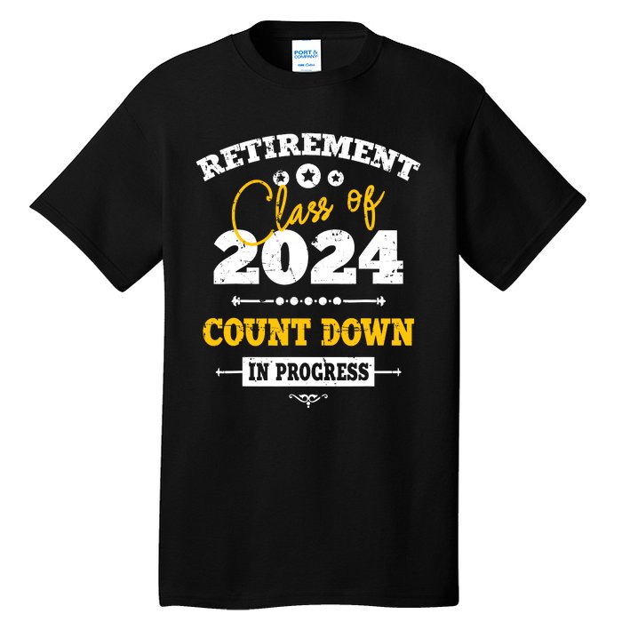 Retirement Class Of 2024 Count Down Funny Retiring Teacher Tall T-Shirt