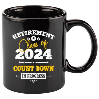Retirement Class Of 2024 Count Down Funny Retiring Teacher 11oz C Handle Ceramic Mug