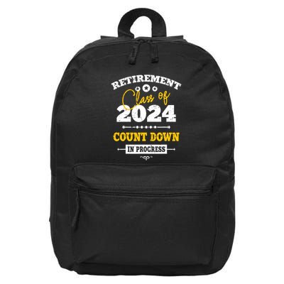 Retirement Class Of 2024 Count Down Funny Retiring Teacher 16 in Basic Backpack