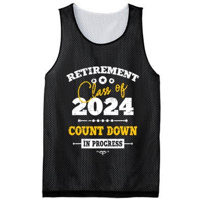 Retirement Class Of 2024 Count Down Funny Retiring Teacher Mesh Reversible Basketball Jersey Tank