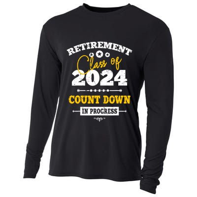 Retirement Class Of 2024 Count Down Funny Retiring Teacher Cooling Performance Long Sleeve Crew