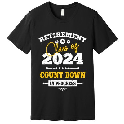 Retirement Class Of 2024 Count Down Funny Retiring Teacher Premium T-Shirt