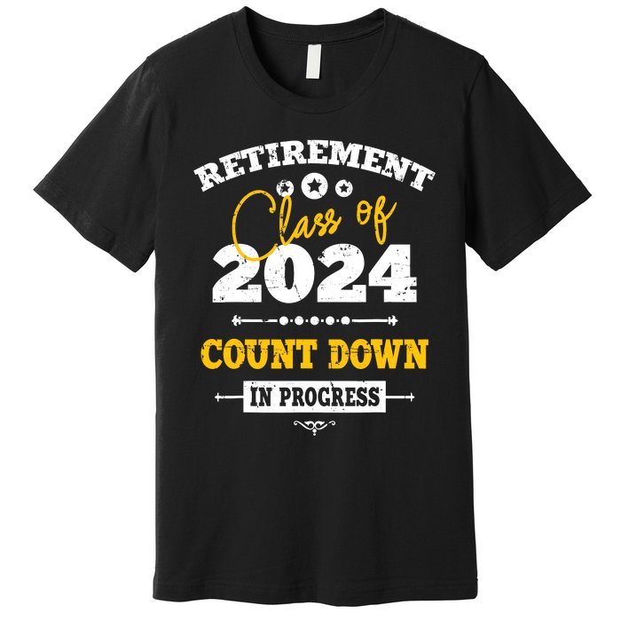 Retirement Class Of 2024 Count Down Funny Retiring Teacher Premium T-Shirt