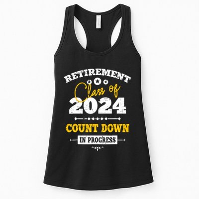 Retirement Class Of 2024 Count Down Funny Retiring Teacher Womens Tank Top