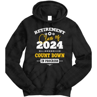 Retirement Class Of 2024 Count Down Funny Retiring Teacher Tie Dye Hoodie