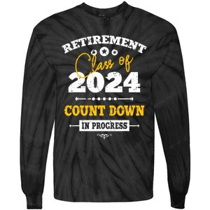 Retirement Class Of 2024 Count Down Funny Retiring Teacher Tie-Dye Long Sleeve Shirt