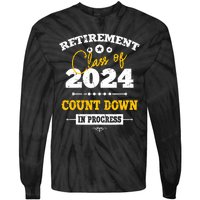 Retirement Class Of 2024 Count Down Funny Retiring Teacher Tie-Dye Long Sleeve Shirt