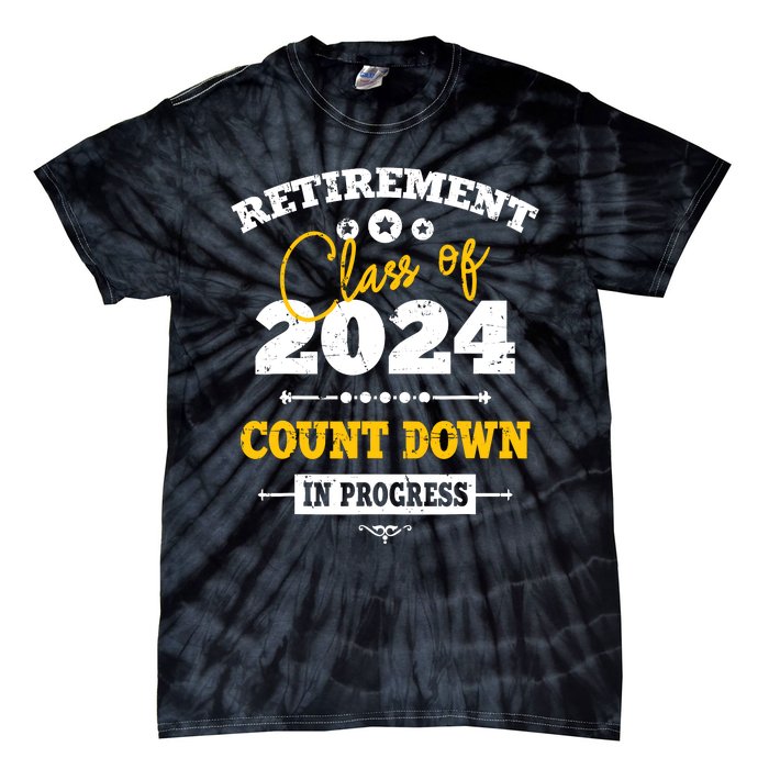 Retirement Class Of 2024 Count Down Funny Retiring Teacher Tie-Dye T-Shirt